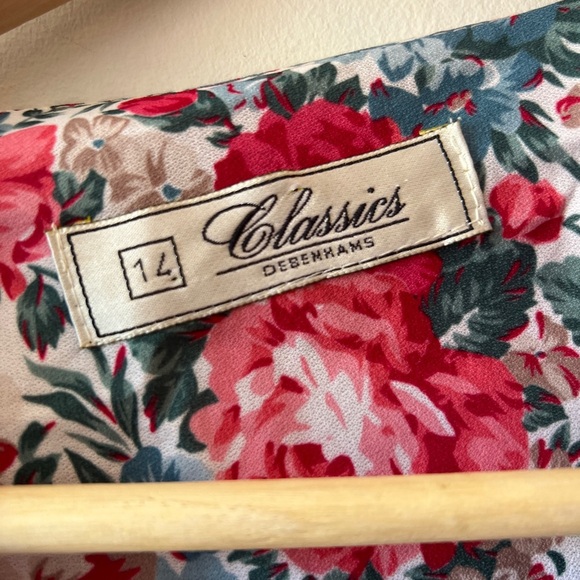 Vintage floral top long sleeve Demmans Classics 14/M - Picture 3 of 6